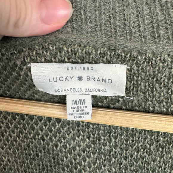 Lucky Brand Womens Green Camo Button Front Cardigan Sz‎ M | Casual Comfy Cozy - Picture 8 of 13